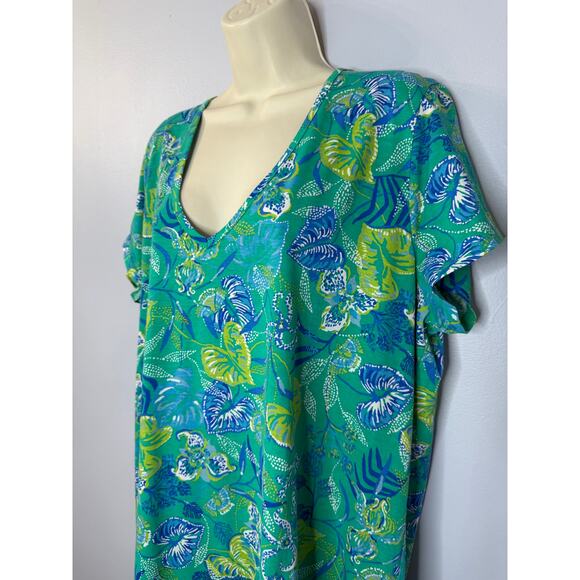 Lilly Pulitzer Etta short sleeve Dress Botanical Green In A Flutter Sz XXL - Picture 9 of 11